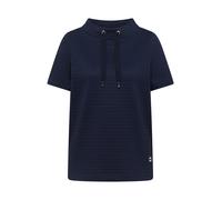 Kurzarmshirt CECIL, Damen, Gr. XL (44), universal blau, Jersey, Obermaterial: 75% Baumwolle, 23% Polyester, 2% Elasthan, unifarben, normal hüftbedeckend, Rundhals, Shirts Kurzarmshirt, in Two-Tone-Opt