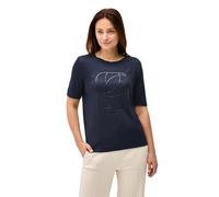CECIL Damen Shirt B323522 mit tonalem Print Urban Navy Blue XL