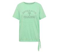 Cecil Damen Shirt Ausbrenner-Look mit Wording, Grün (juicy lime), Größe XS