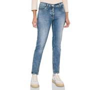 Slim-fit-Jeans CECIL, Damen, Gr. 33, Länge 30, authentic used wash, Jeans, 69% Baumwolle, 29% Polyester, 2% Elasthan, unifarben, knöchellang, Jeans Slim-fit-Jeans, 5-Pocket-Style (13104215-33) authent