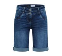 CECIL - Slim Leg Jeansshorts im Casual Fit mid blue used wash - Gr. - 28