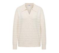 CECIL Damen 3015713 Softer Strukturpullover, Oat Milk beige Melange, S