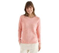 Strickpullover CECIL, Damen, Gr. XS (36), cherry tomato orange, Web, 75% Baumwolle, 25% Polyester, gemustert, comfort fit normal, Rundhals, Rippbündchen, Pullover Strickpullover, im soften Baumwoll-Mi