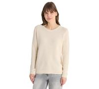 Strickpullover CECIL, Damen, Gr. S (38), pearl beige, Web, 75% Baumwolle, 25% Polyester, gemustert, comfort fit normal, Rundhals, Rippbündchen, Pullover Strickpullover, im soften Baumwoll-Mix (5672573