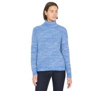 Cecil Rollkragenpullover Space Dye Damen Baumwoll-Mix, comfort fit, fountain blau, Gr. XL
