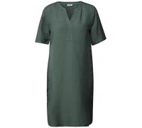 Sommerkleid CECIL, Damen, Gr. L (42), N-Gr, balmy khaki, Web, Obermaterial: 55% Leinen, 45% Viskose, unifarben, casual, bequem knielang, V-Ausschnitt, Kurzarm, Kleider, Splitneck, mit Leinen (48167539