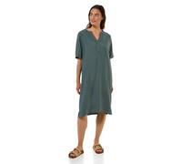 Cecil Damen Split-Neck Strukturkleid Grün unifarben – 88% Viskose – Größe XS