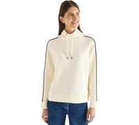 Sweatshirt CECIL, Damen, Gr. XS (36), creamy weiß, Sweatware, Obermaterial: 54% Polyester, 39% Viskose, 7% Elasthan, unifarben mit Farbeinsatz, lässig geschnitten hüftbedeckend, Rundhals, Bündchen, Sw