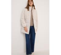 Fellimitatmantel CECIL, Damen, Gr. L (42), beige (teddy vanilleweiß), Stoff, Obermaterial: 100% Polyester; Teddy: 100% Polyester; Futter: 100% Polyester, unifarben, casual, normal lang, hoch geschloss