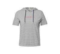 Cecil Kapuzenshirt gestreift mit Glitzer Halbarm Damen M (40) vanilleweiß