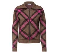 Cecil - Federgarn Cardigan mit Troyerkragen pink flash - Gr. - XL