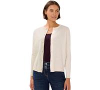 CECIL Damen Strickjacke 2515342 mit Knopfleiste, Rundhals, Oat Milk Beige Melange L