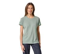 Cecil Striped Crepe Button T-Shirt Matcha Green S