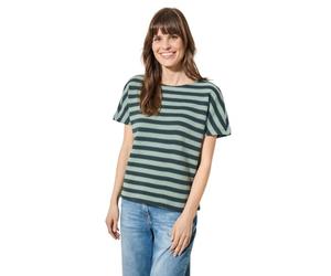 Cecil Striped Structure T-Shirt Matcha Green L