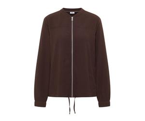 Cecil - Strukturierte Blusenjacke mit Reißverschluss braun - Gr. - XL