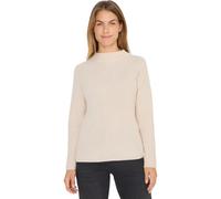 Cecil Strickpullover Strukturmix Damen 100% Baumwolle Rundhals Oat Milk Beige Melange Gr. L (42)