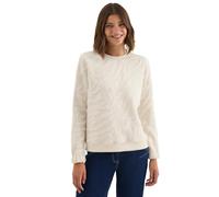 Cecil Sweatshirt Strukturmuster – Sweatware, Rundhals, Bündchen, Damen – XXL (46) Beige