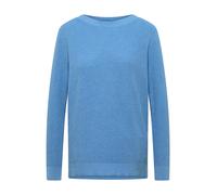 Cecil Strickpullover Damen L (42) Cloud Blau Melange – 60% Baumwolle/40% Viskose, U-Boot-Ausschnitt