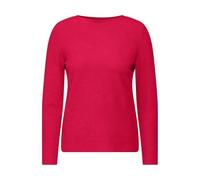 Langarmshirt CECIL, Damen, Gr. L (42), rot (granita rot), Stoff, 70% Polyester, 27% Viskose, 3% Elasthan, unifarben, casual, gerade normal, U-Boot-Ausschnitt, Langarm Bündchen, Shirts, mit U-Boot-Auss