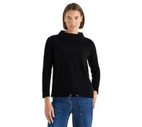 Cecil Damen Strukturshirt mit Funnelneck – Langarm, Schwarz, Größe XL