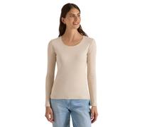 Langarmshirt CECIL "Style Pia", Damen, Gr. L (42), pearl beige, Jersey, Obermaterial: 100% Baumwolle, Shirts Langarmshirt (88933719-L) pearl beige