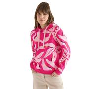Hoodie CECIL, Damen, Gr. XL (44), beetroot pink, Web, 65% Baumwolle, 35% Polyester, geblümt, comfort fit, ohne Ausschnitt, Rippbündchen, Sweatshirts Hoodie, mit Kapuze (35022147-XL) beetroot pink