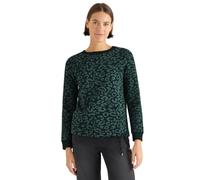 Cecil Damen Sweatshirt mit Leo-Muster in Grün, Gr: XXL