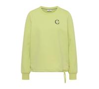 Cecil - Sweatshirt mit Rundhals und Tunnelzug citrin green - Gr. - M