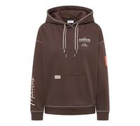 Sweatshirt CECIL, Herren, Gr. XL (44), macchiato braun, Web, 55% Baumwolle, 45% Polyester, unifarben mit Farbeinsätzen, comfort fit, ohne Ausschnitt, Rippbündchen, Sweatshirts Sweatshirt, mit Kapuze (