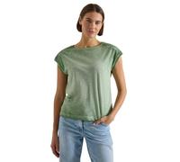 Cecil Damen T-Shirt aus Jersey im Garment Dye Look in Grün, Gr: M