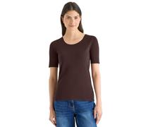 Cecil T-Shirt in Unifarbe Macchiato Brown L