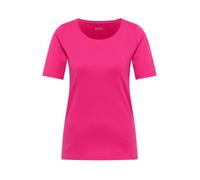 Cecil Damen Basic T-Shirt mit Rundhals in Unifarbe in Pink, Gr: S