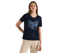 Cecil Damen T-Shirt mit Rundhals und Artwork in Blau, Gr: XXL