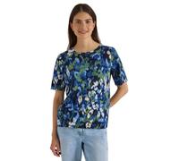 Cecil T-Shirt mit Boat Neck und Print urban Dark Blue XS