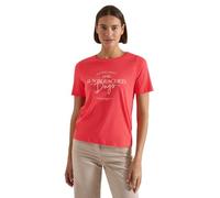 Print-Shirt CECIL "Style Lea", Damen, Gr. S (38), coral, Jersey, Obermaterial: 100% Baumwolle, bedruckt, regular fit normal, Rundhals, Shirts, Sommershirt, Rundhals, Baumwolle, bedruckt (17793924-S) c