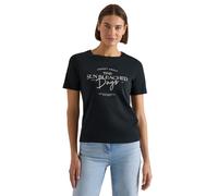 Cecil T-Shirt mit Boat Neck und Wording Artwork Palm Breeze Green M