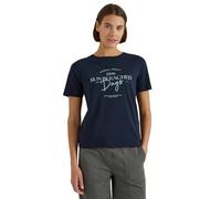 Cecil T-Shirt mit Boat Neck und Wording Artwork universal Blue XXL