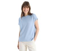 Cecil Damen T-Shirt mit Boatneck im Strick-Look in Blau, Gr: S