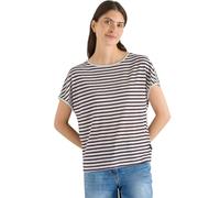 Rundhalsshirt CECIL, Damen, Gr. XS (36), rich burgundy, Stoff, 65% Viskose, 35% Polyester, gestreift, comfort fit normal, U-Boot-Ausschnitt, abgesteppt, Shirts Rundhalsshirt, Jersey (22321617-XS) rich