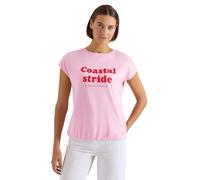 Kurzarmshirt CECIL, Damen, Gr. M (40), light blush rose, Jersey, Obermaterial: 50% Baumwolle, 50% Modal, bedruckt, normal hüftbedeckend, U-Boot-Ausschnitt, abgesteppte Kante, Shirts, Sommershirt mit B