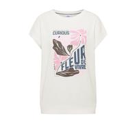 Cecil - T-Shirt mit floralem Frontprint und Rundhalsausschnitt weiß - Gr. - XL