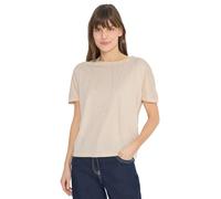 Cecil Kurzarmshirt mit Folienprint – Rundhals, 50% Baumwolle/50% Modal – Damen XL pearl beige