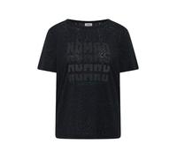 Kurzarmshirt CECIL, Damen, Gr. XL (44), palm breeze grün, Jersey, Obermaterial: 50% Baumwolle, 50% Polyester, normal hüftbedeckend, Rundhals, abgesteppte Kante, Shirts, Sommershirt in Burn-Out-Optik u