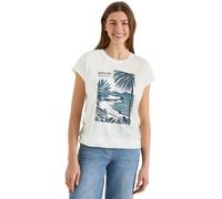 Cecil T-Shirt Print-Shirt Damen Rundhals mit Frontprint vanilleweiß XXL 65% Polyester/35% Viskose