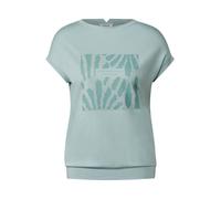 Cecil - T-Shirt mit Glitzer-Print grün - Gr. - XS