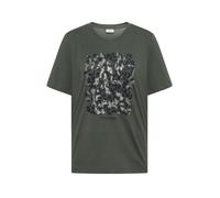 Cecil T-Shirt mit Leo-Print und Foliendetails Dried Olive Green S