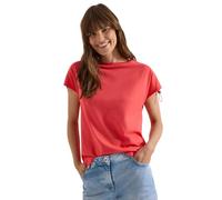 Cecil T-Shirt mit Raffung in Unifarbe Coral XXL