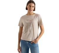 Cecil T-Shirt mit Rundhals und Frontprint Cashmere beige L