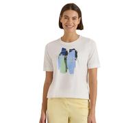 Kurzarmshirt CECIL, Damen, Gr. M (40), vanilleweiß, Jersey, Obermaterial: 100% Baumwolle, bedruckt, normal hüftbedeckend, Rundhals, abgesteppte Kante, Shirts, Sommershirt mit Print (73902509-M) vanill