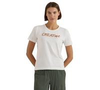 T-Shirt mit Rundhals und Glitzer-Wording